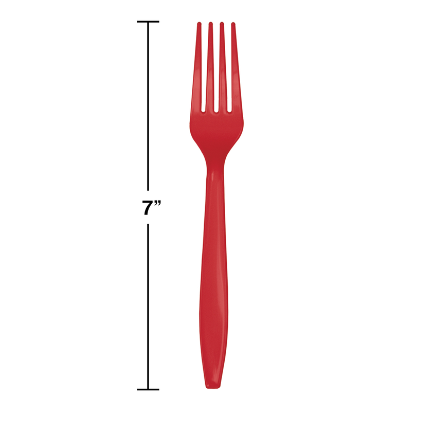 party supplies plastic premium fork classic red