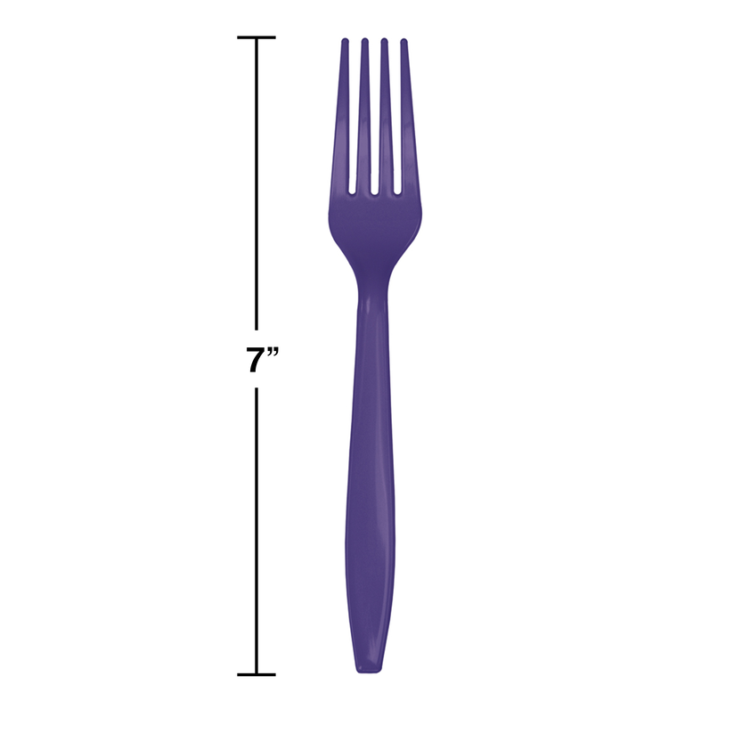 party supplies plastic premium fork purple