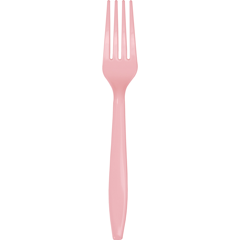 party supplies plastic premium fork classic pink