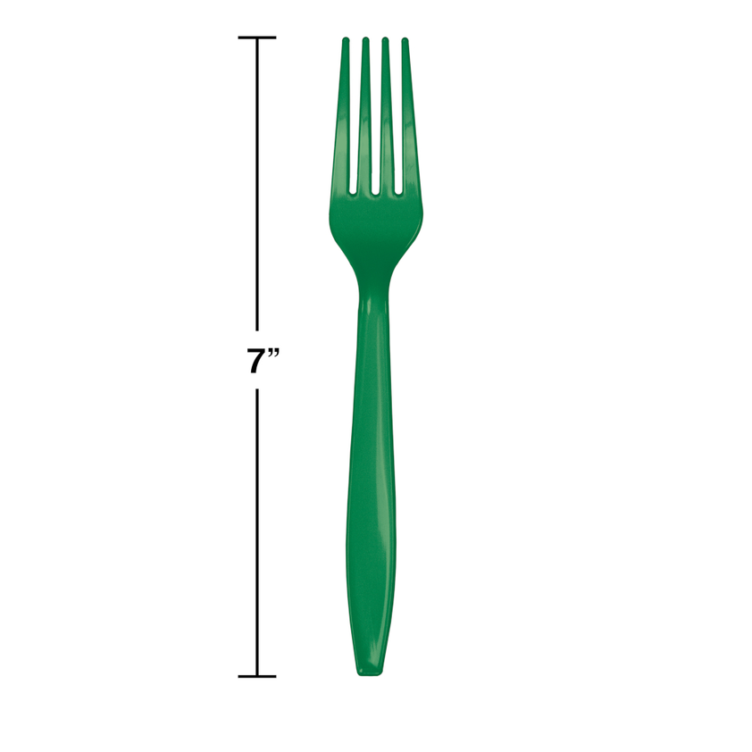 party supplies plastic premium fork emerald green