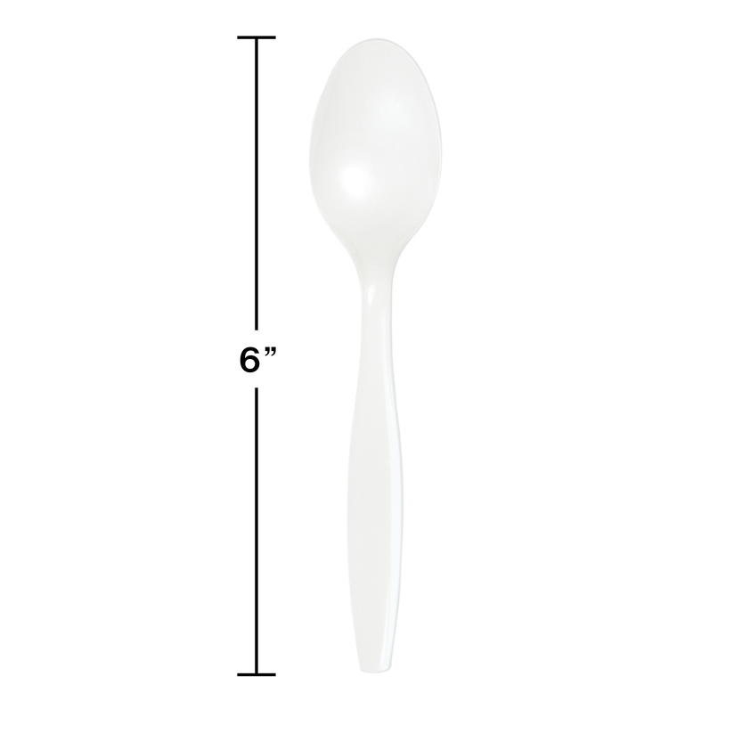 party supplies premium plastic spoon white