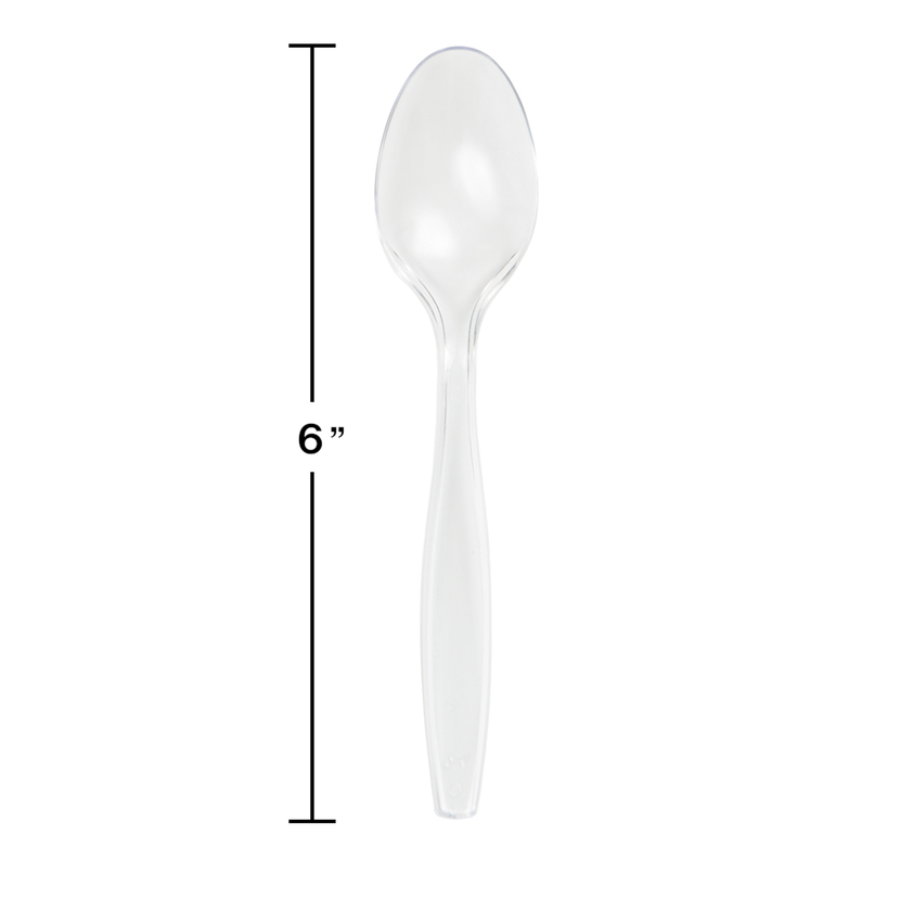party supplies premium plastic spoon clear
