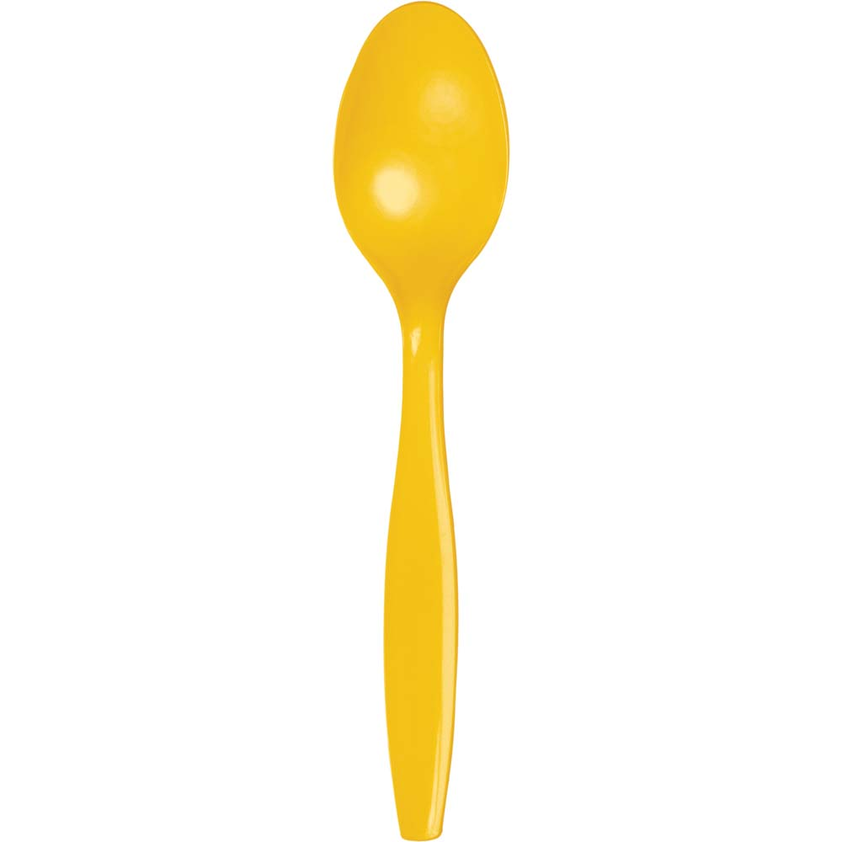 party supplies premium plastic spoon school bus yellow