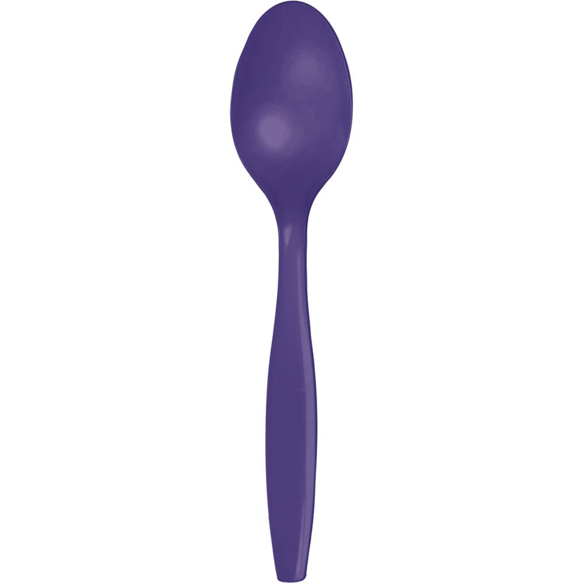 party supplies premium plastic spoon purple