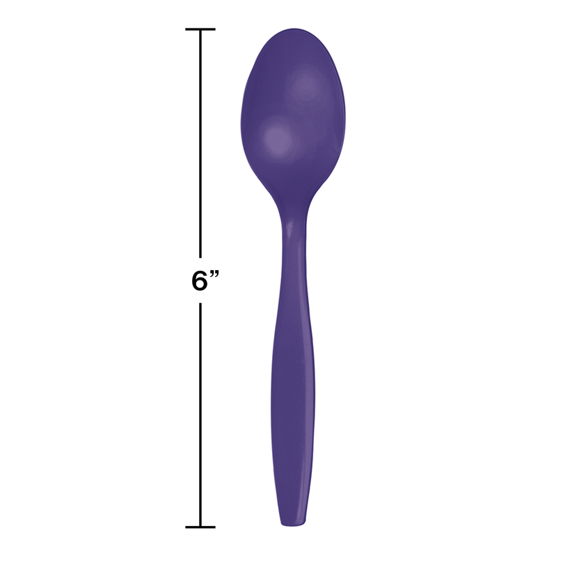 party supplies premium plastic spoon purple