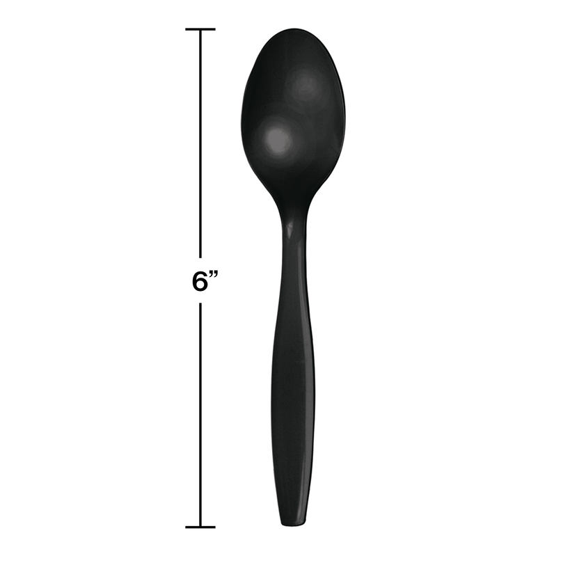 party supplies premium plastic spoon black velvet