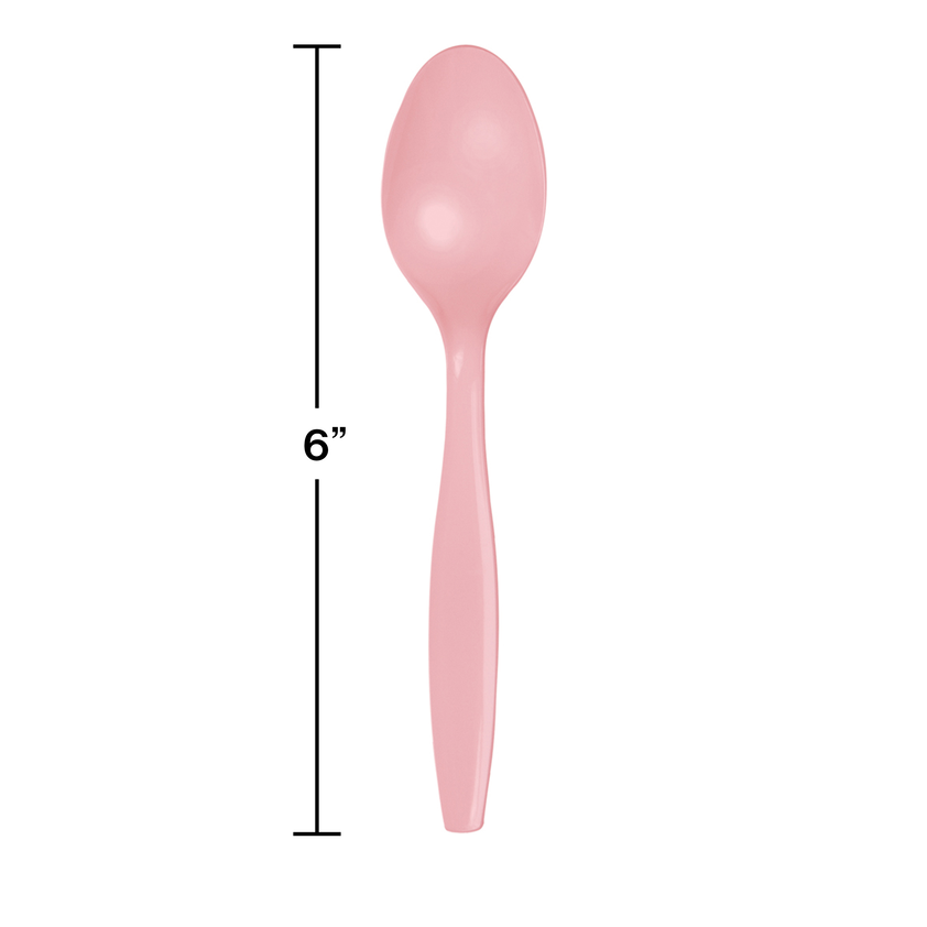 party supplies premium plastic spoon classic pink