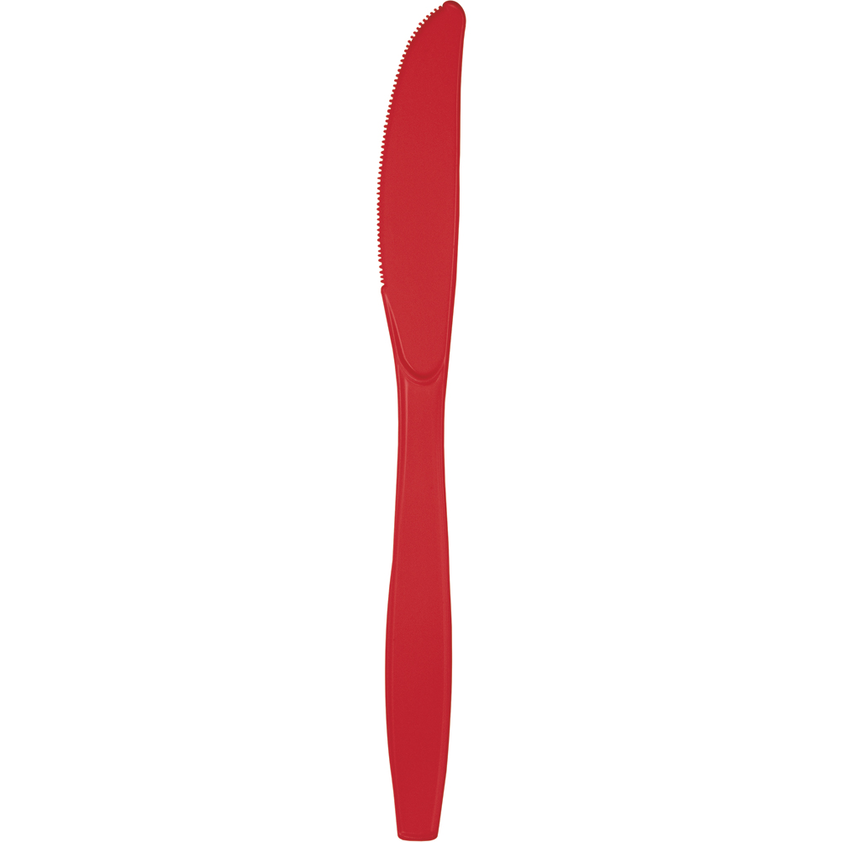 party supplies premium plastic knives classic red