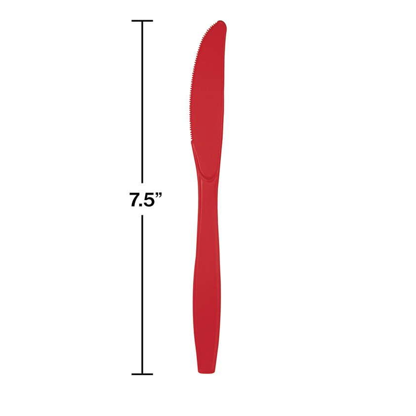 party supplies premium plastic knives classic red
