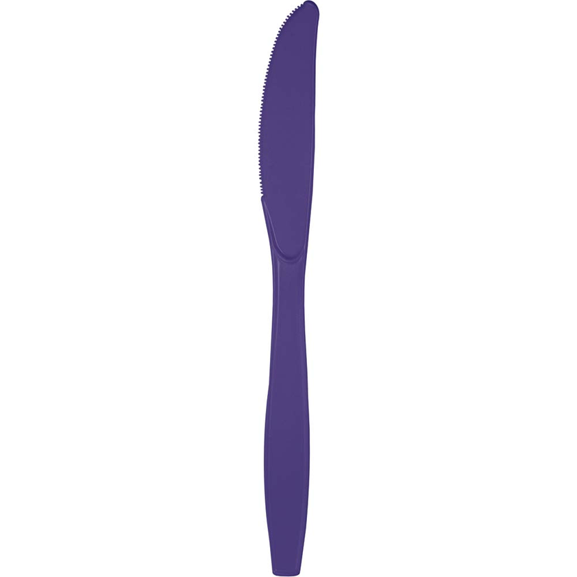 party supplies premium plastic knives purple