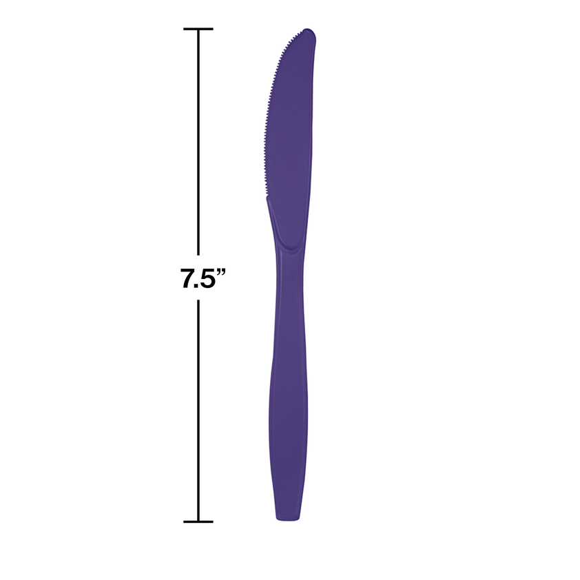 party supplies premium plastic knives purple