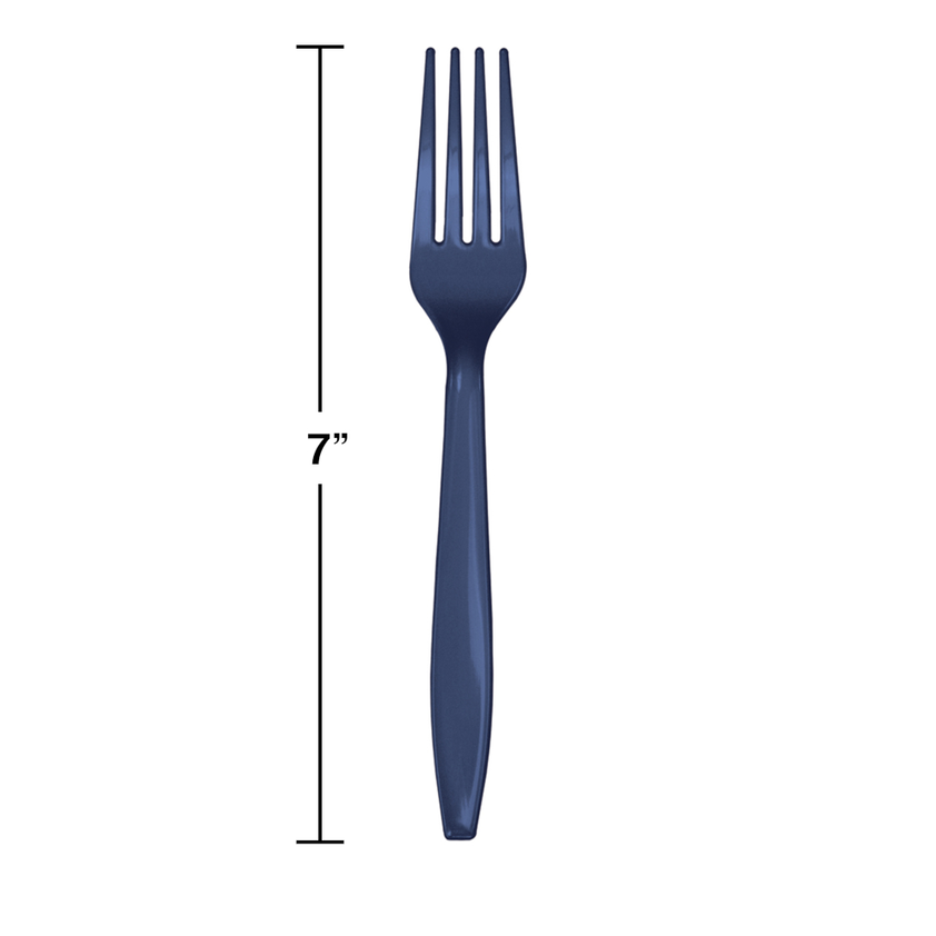 party supplies plastic premium fork navy