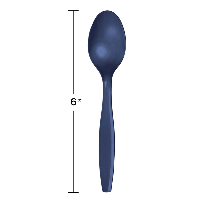 party supplies premium plastic spoon navy