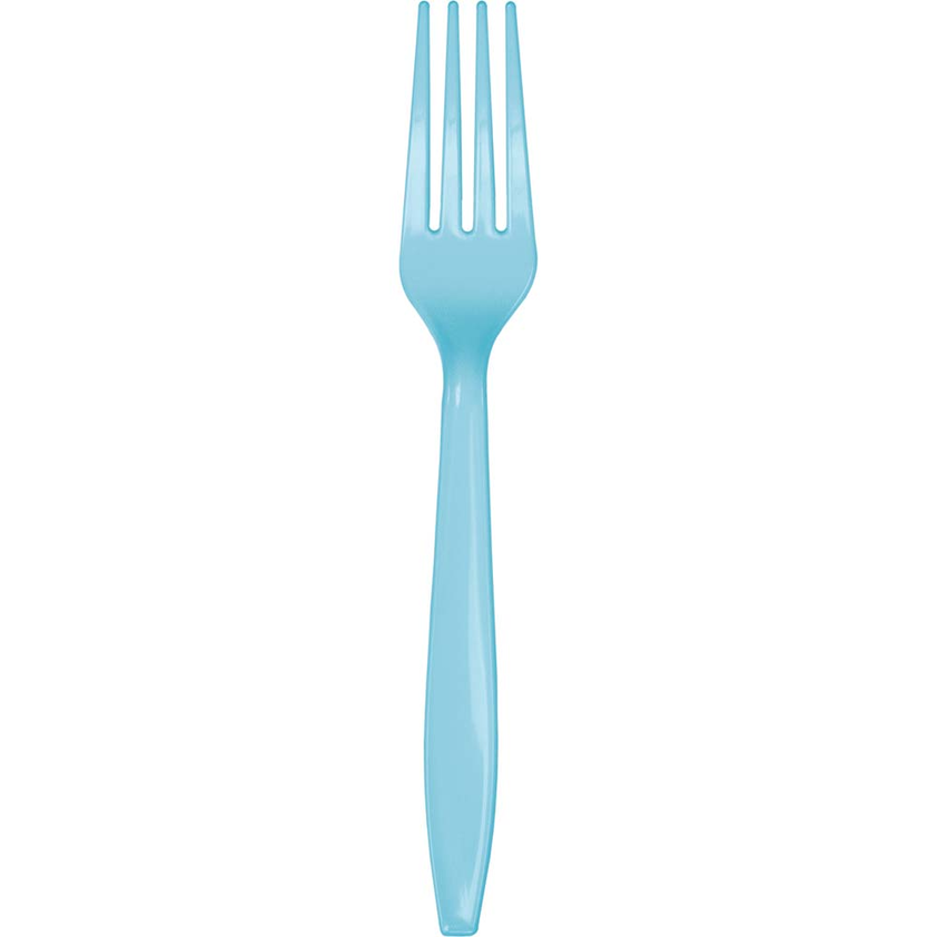 party supplies plastic premium fork pastel blue