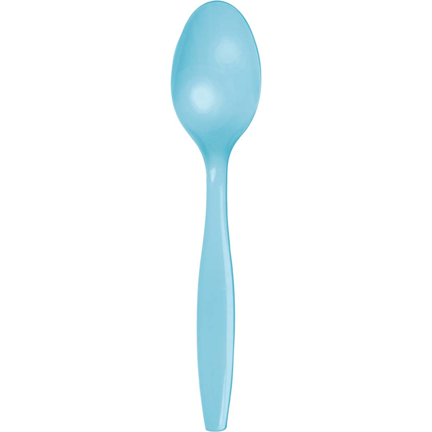 party supplies premium plastic spoon pastel blue