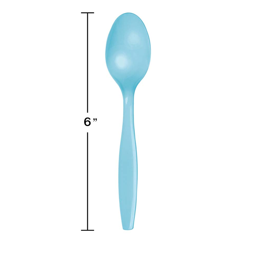 party supplies premium plastic spoon pastel blue