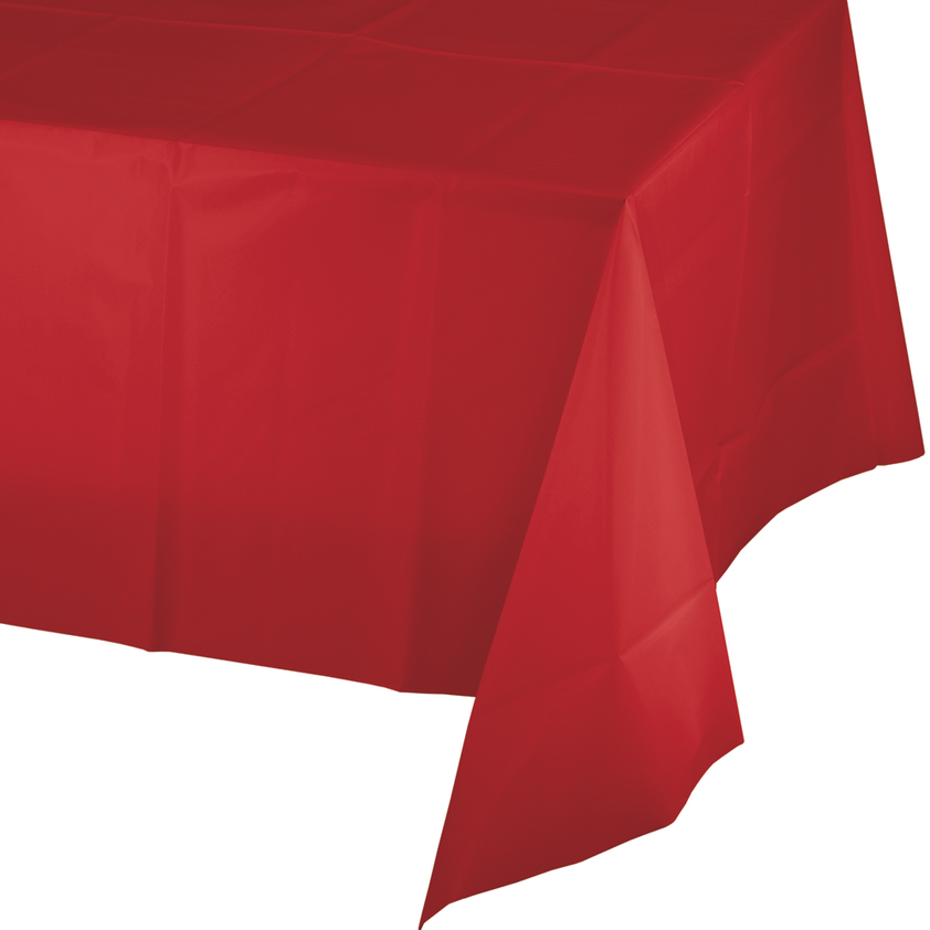 party supplies table cover plastic classic red