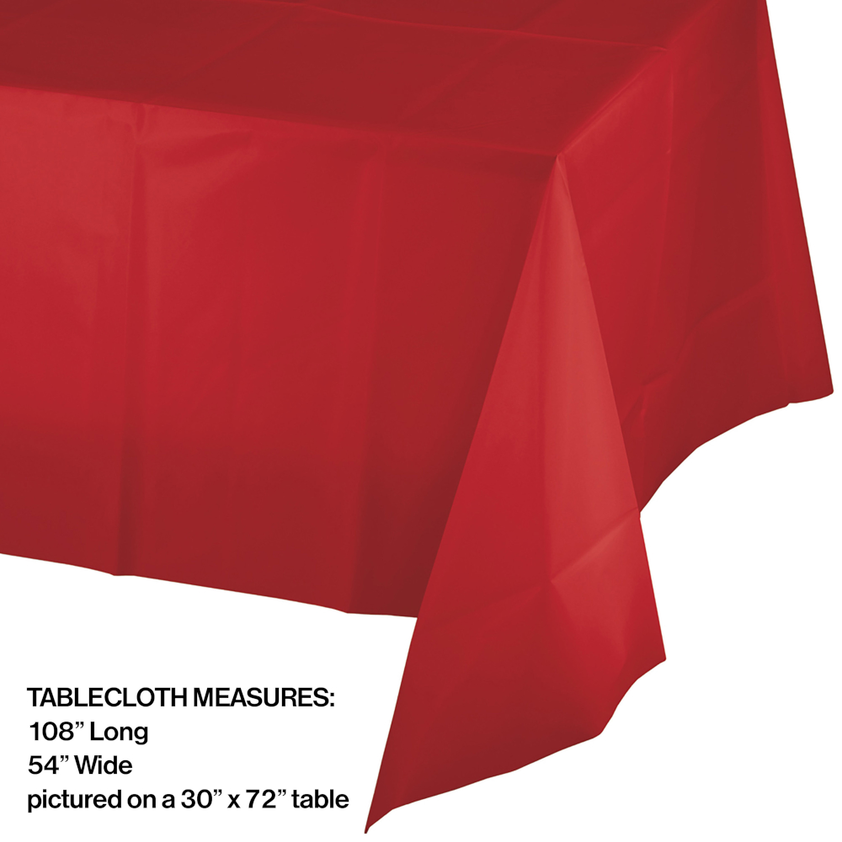 party supplies table cover plastic classic red