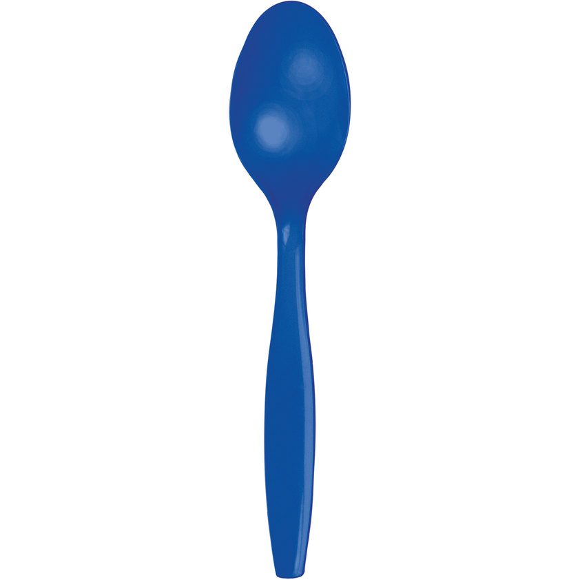 party supplies premium plastic spoon cobalt