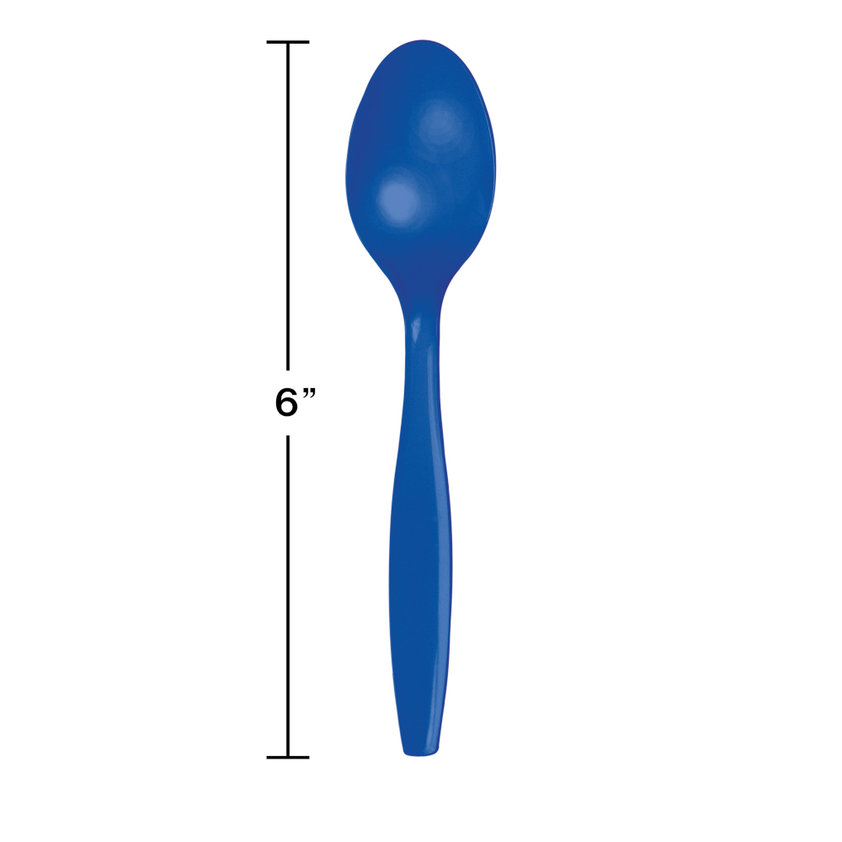 party supplies premium plastic spoon cobalt