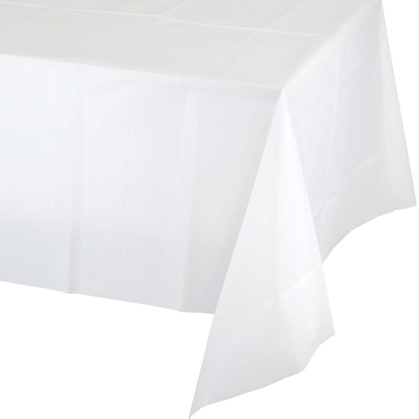 party supplies table cover plastic white