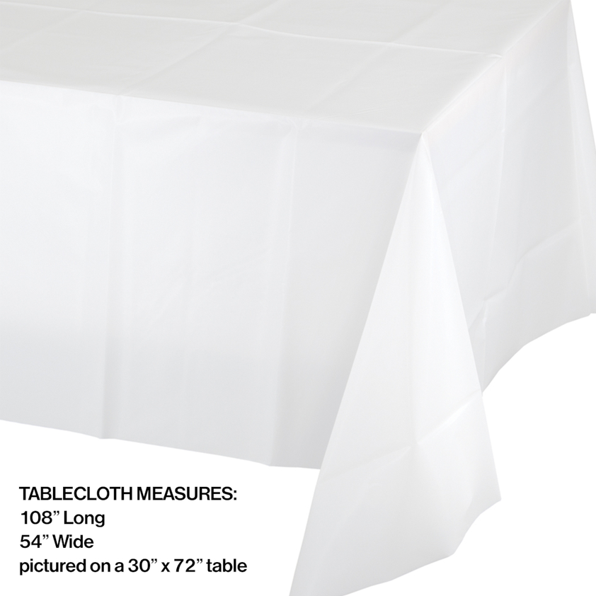 party supplies table cover plastic white