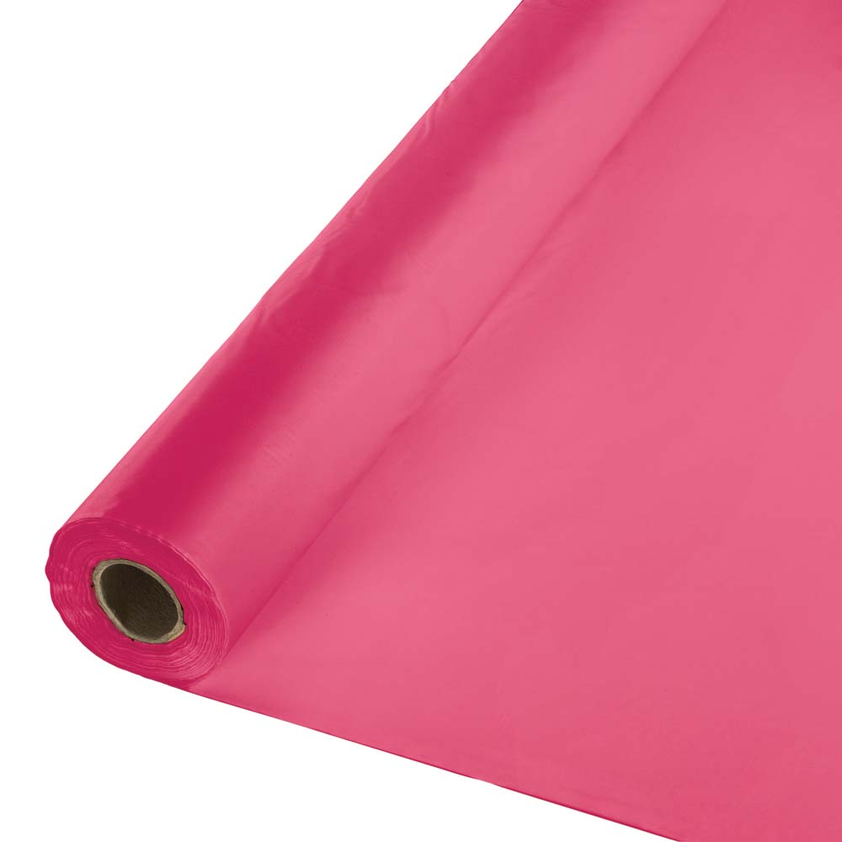 party supplies Banquet Plastic Table Cover Roll hot magenta
