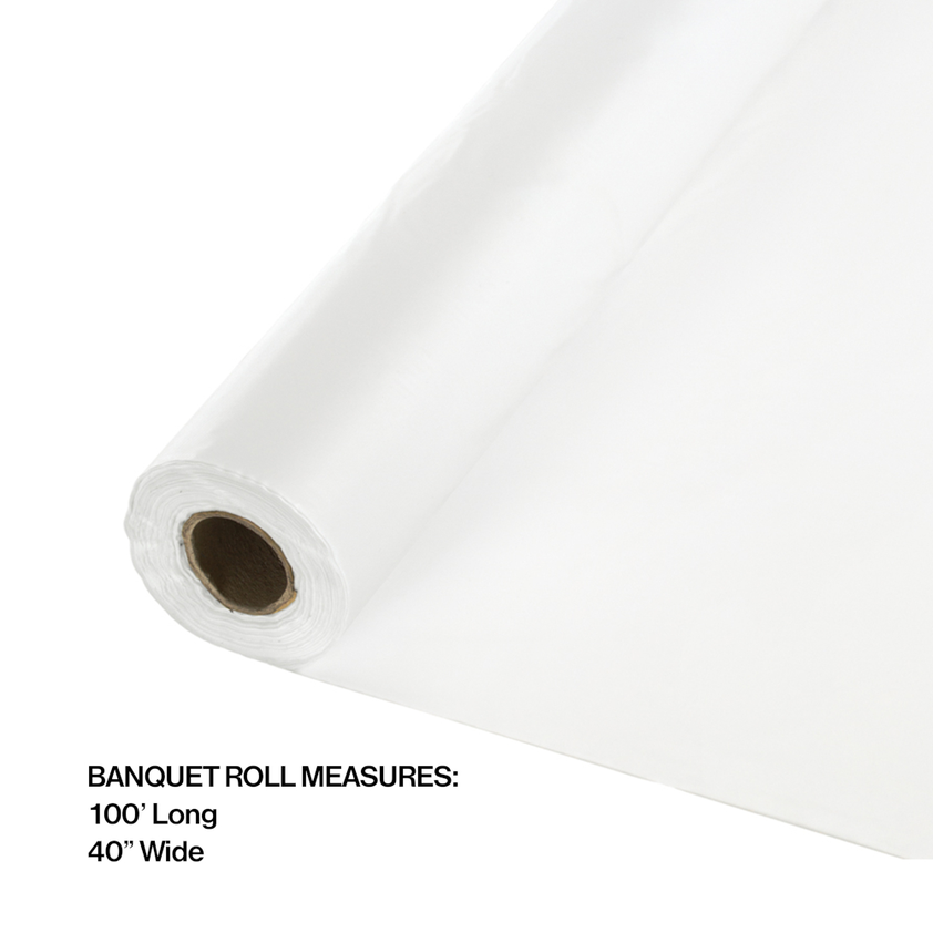 party supplies Banquet Plastic Table Cover Roll white