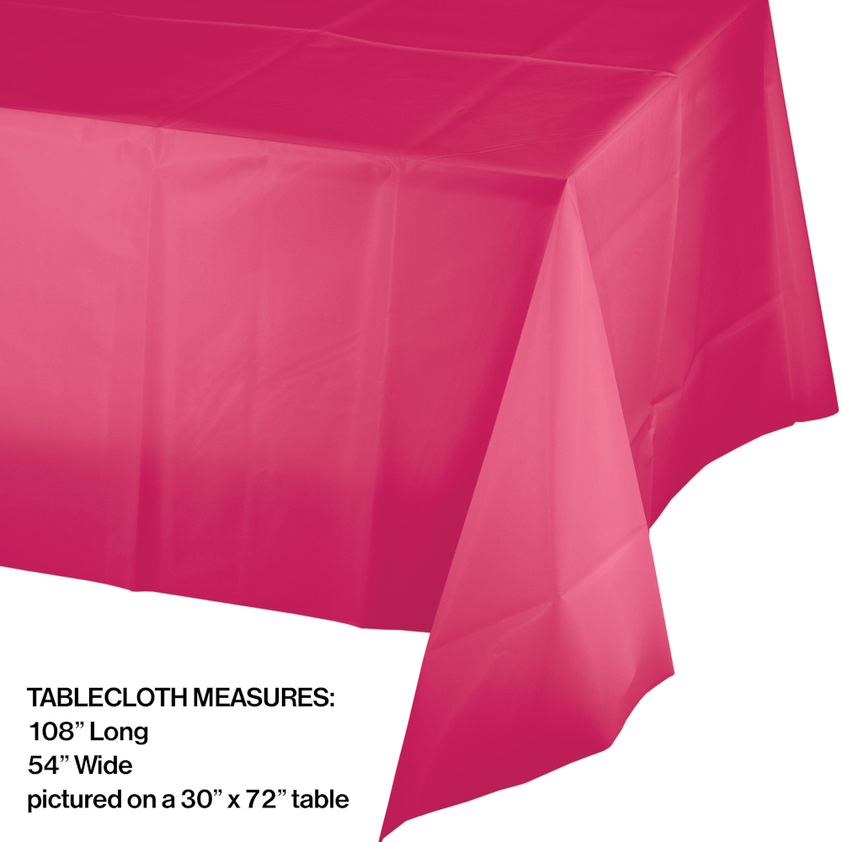 party supplies table cover plastic hot magenta