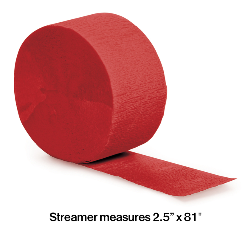 party supplies streamer paper classic red