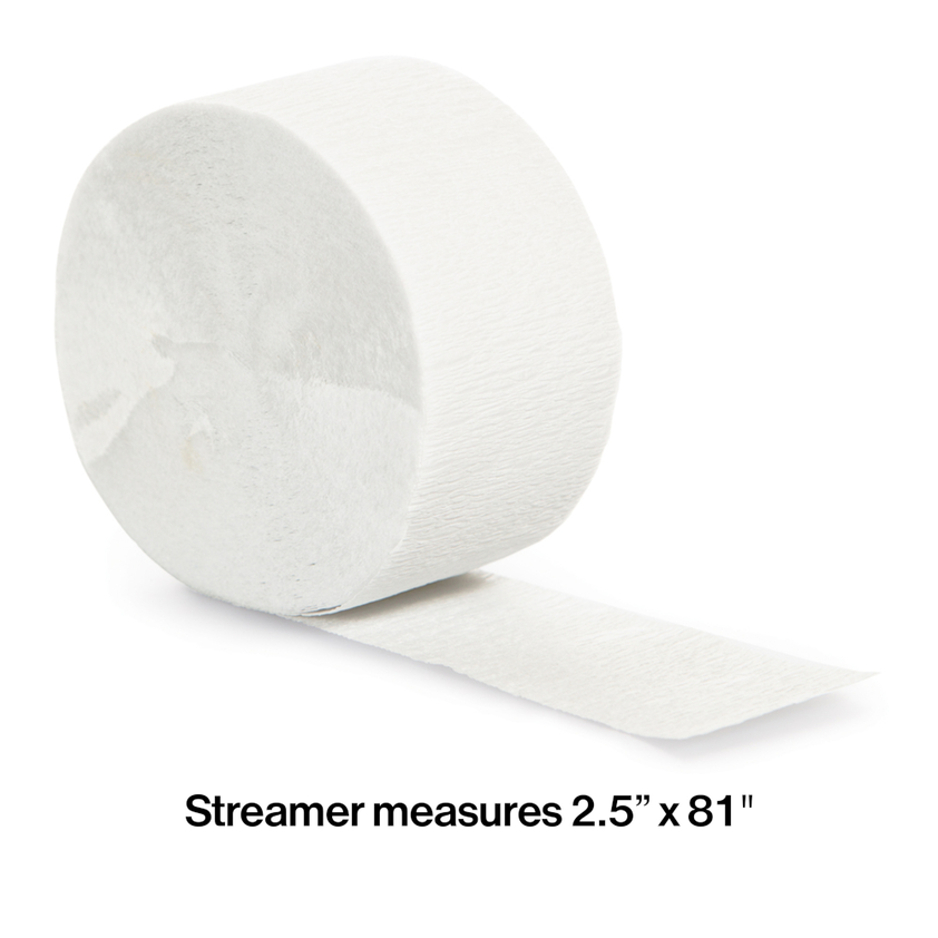 party supplies streamer paper white