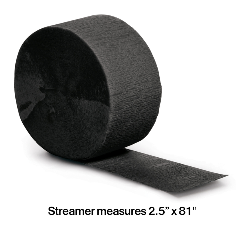 party supplies streamer paper black velvet