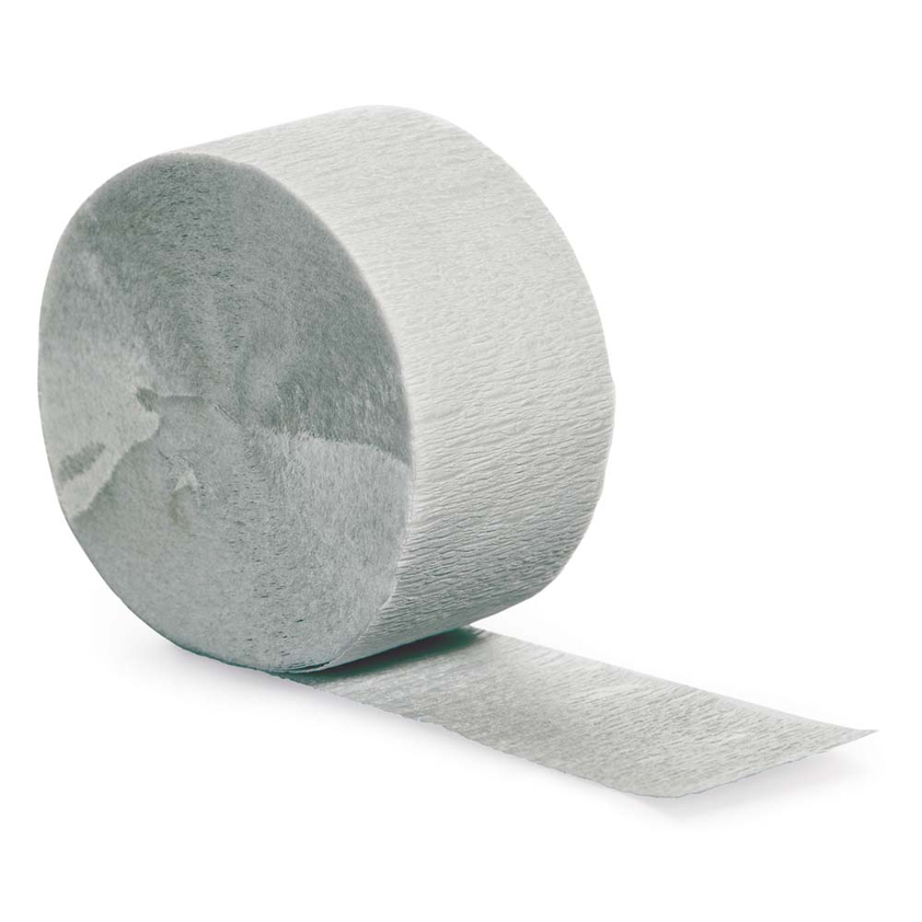 party supplies streamer paper shimmering silver