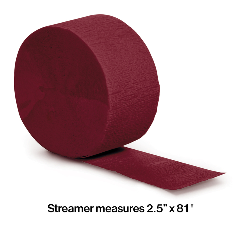 party supplies streamer paper burgundy