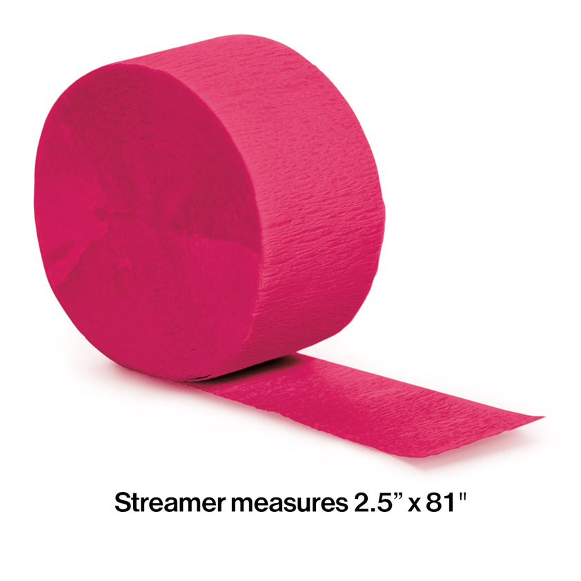 party supplies streamer paper hot magenta 