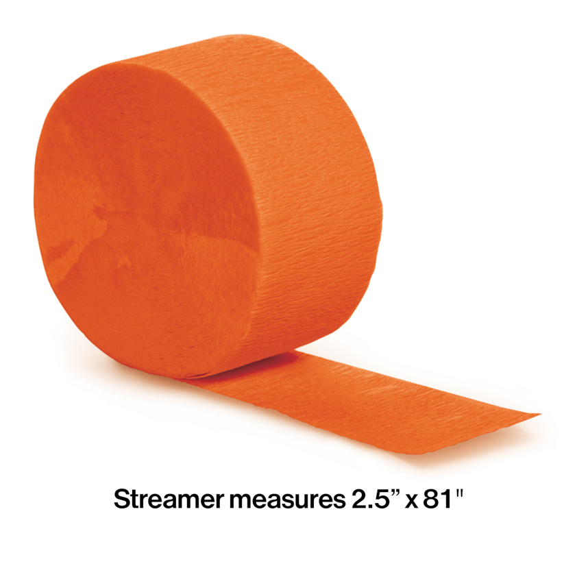 party supplies streamer paper sunkissed orange