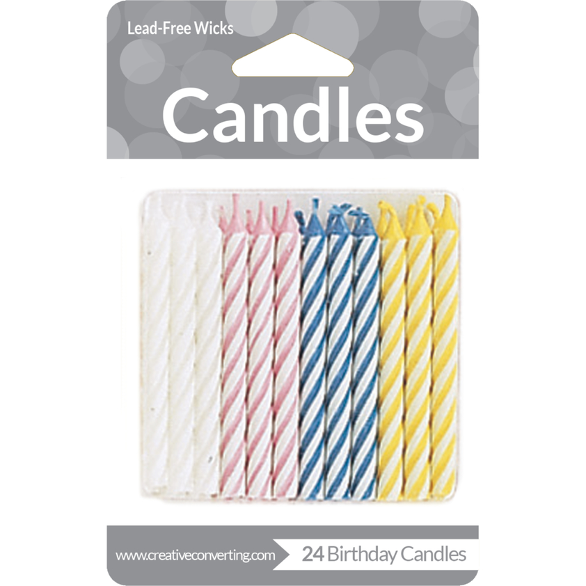 party supplies Striped candle Asstorted