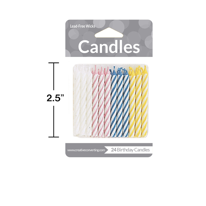 party supplies Striped candle Asstorted