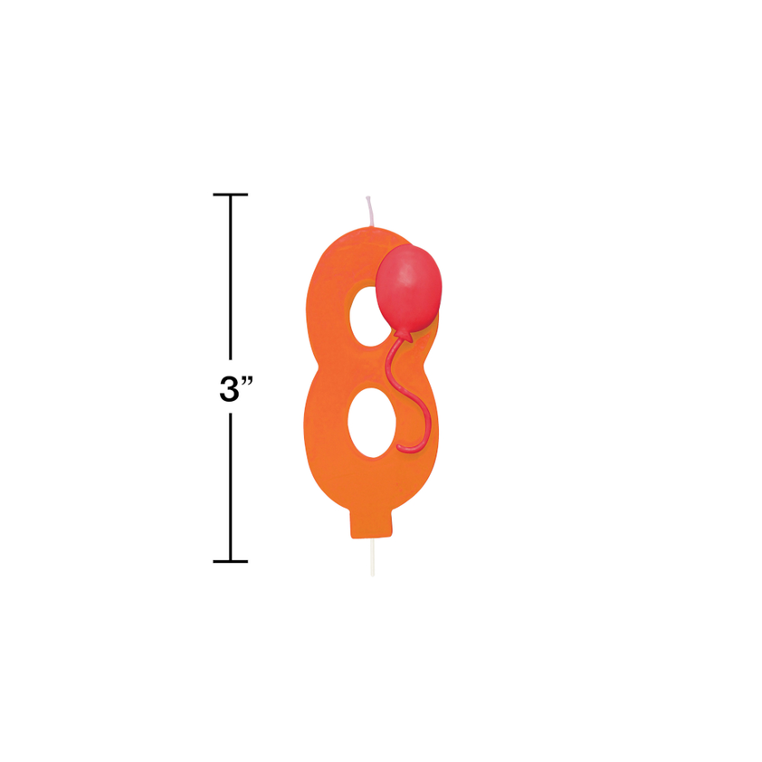 birthday candle number wax eight