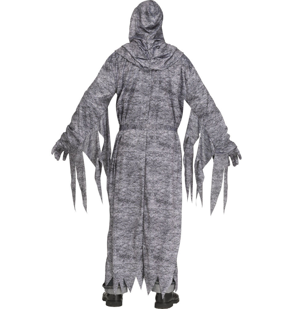 Stone Grim Reaper Adult Costume, One Size Mask Robe Hood w/Drape Belt Gloves