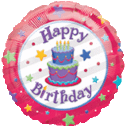 balloon foil birthday cake