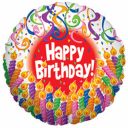 balloon foil birthday candle round shape