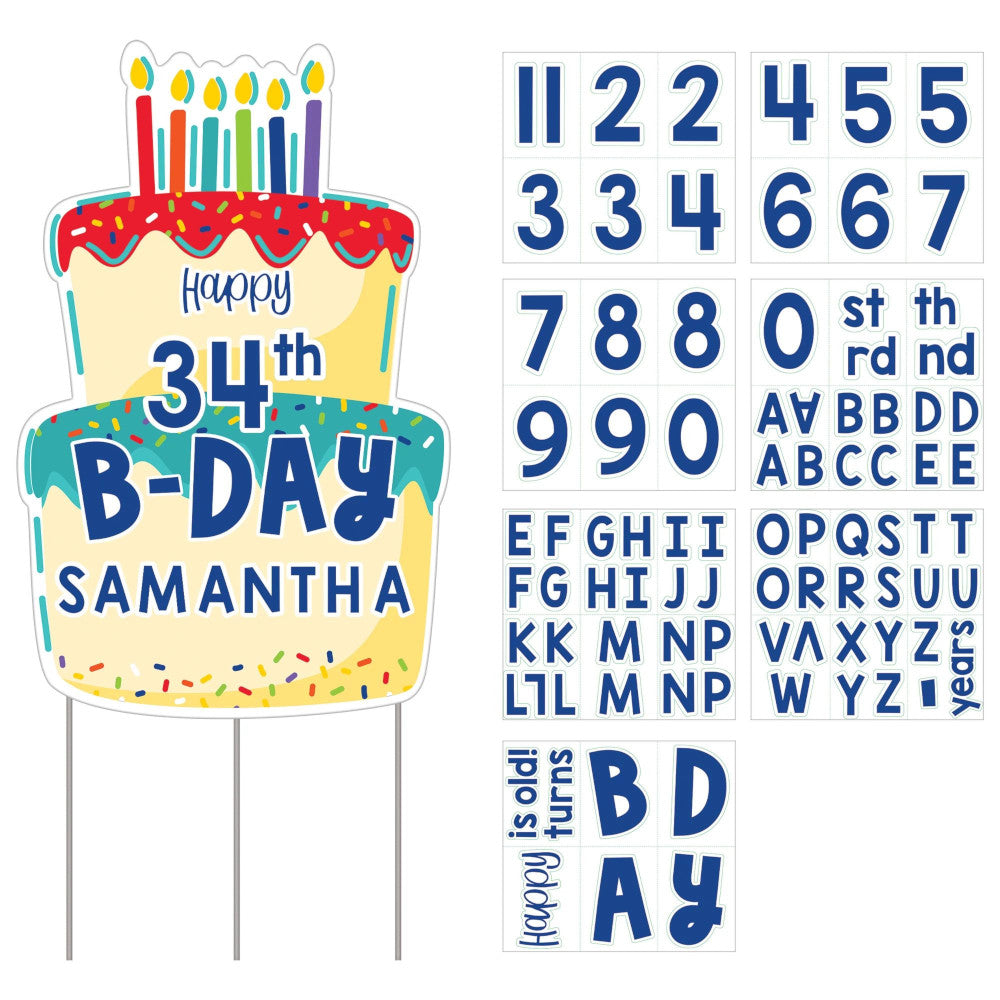 party supplies Customizable Birthday Cake Yard Sign