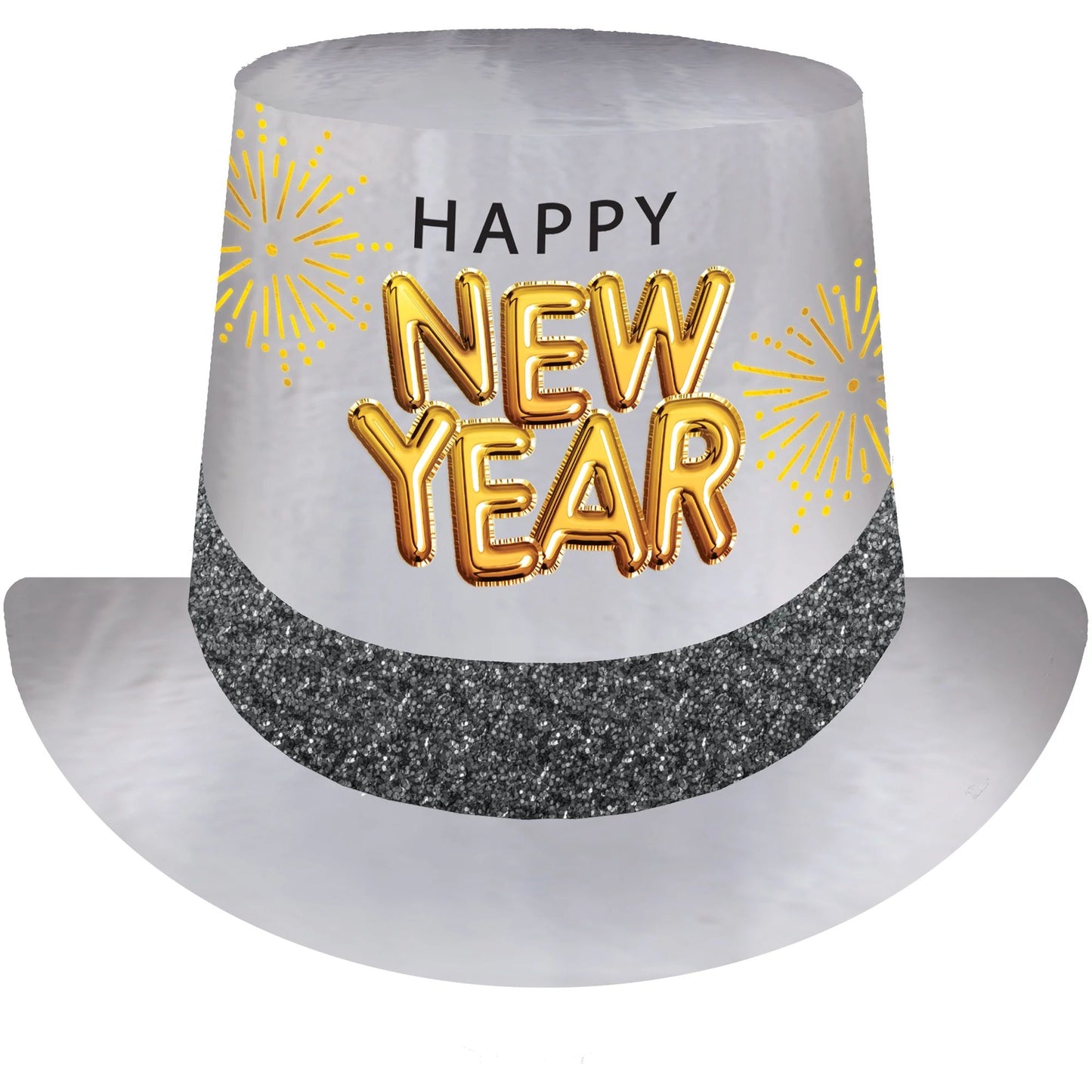 New Year Top Hat Black, Silver, Gold