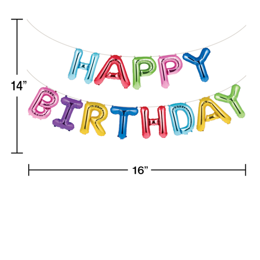 party supplies Happy Birthday Rainbow Foil Balloon Banner