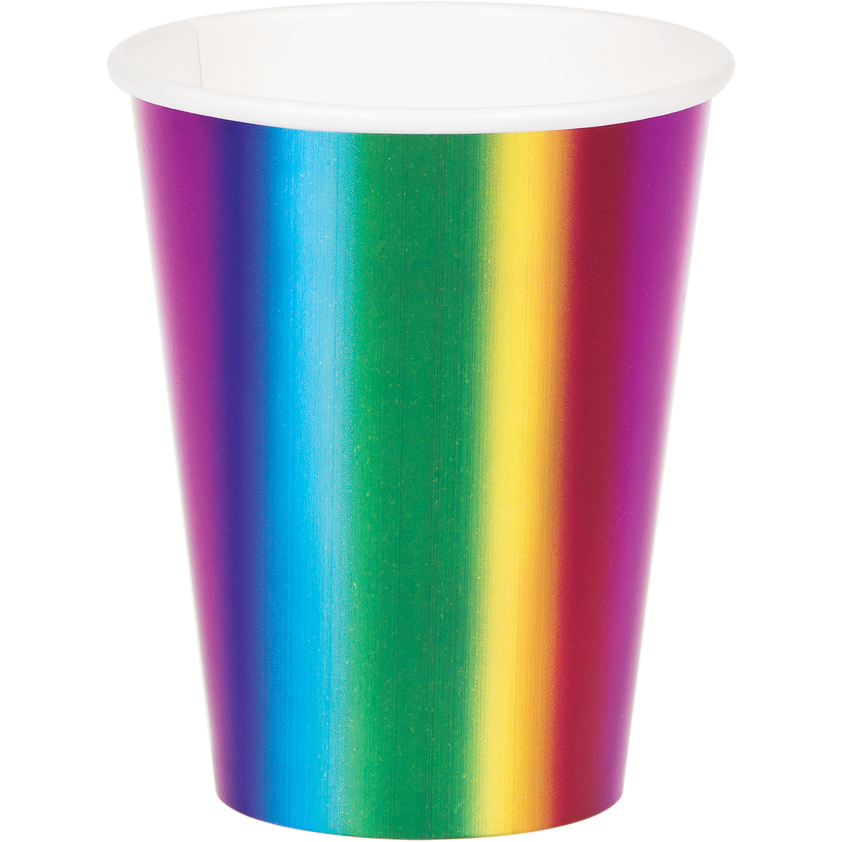 party supplies Rainbow Foil Hot/Cold Cups