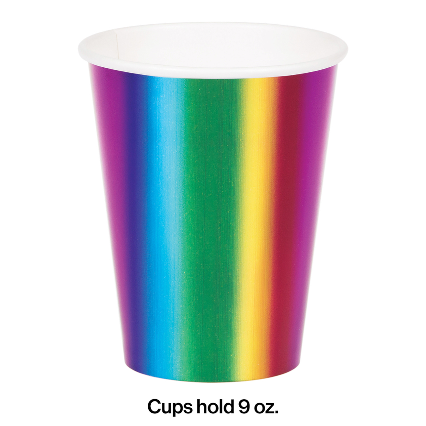 party supplies Rainbow Foil Hot/Cold Cups