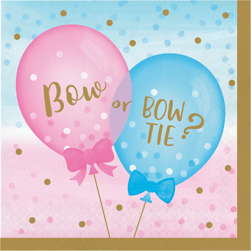 party supplies Gender Reveal Balloons Luncheon Napkins