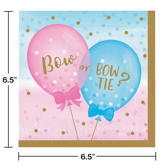 party supplies Gender Reveal Balloons Luncheon Napkins