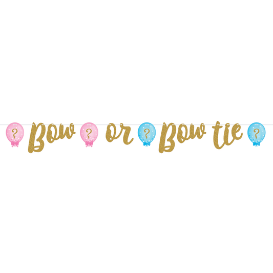party supplies Gender Reveal Balloons Ribbon Glitter Banner
